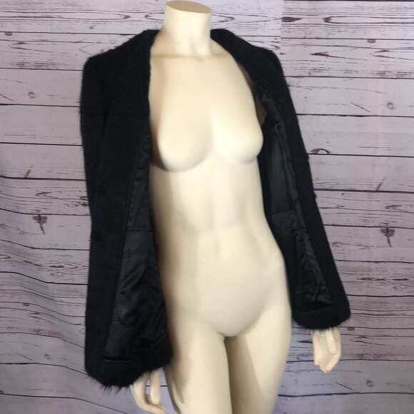 RESERSIBLE BLACK HOBO FAUX FUR COAT size medium - Picture 9 of 13
